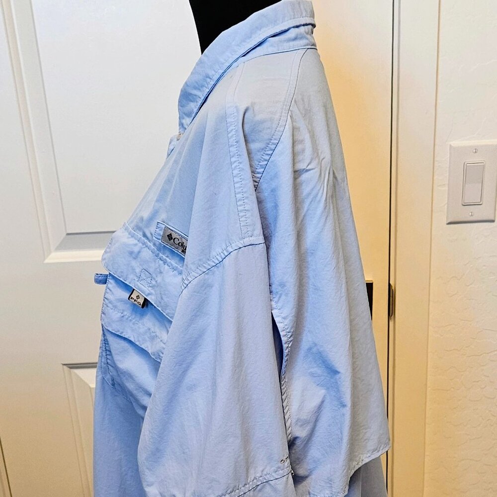 Columbia Men's Light Blue Long Sleeve Vented Outdoors Shirt, size XXL/2TG
